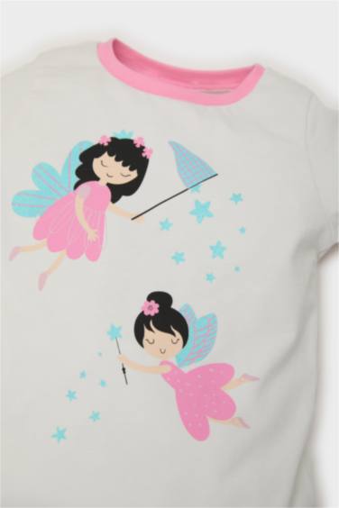 Baby Girl Star Patterned Cotton 2 Piece Pajama Set