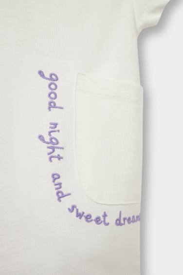 سيت بجامة بيبي بناتي بطبعة شعار - قطعتين