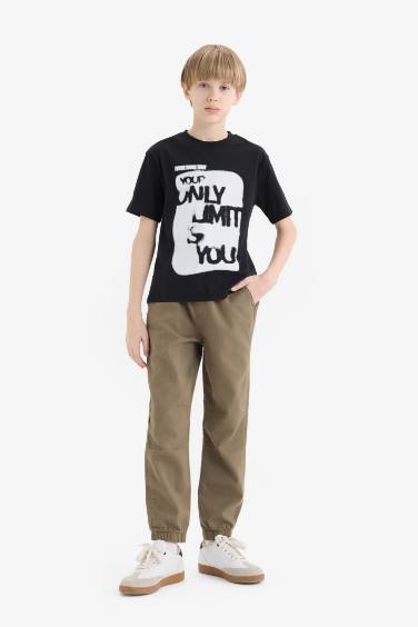 Boy Standard Leg Gabardine Jogger Pants