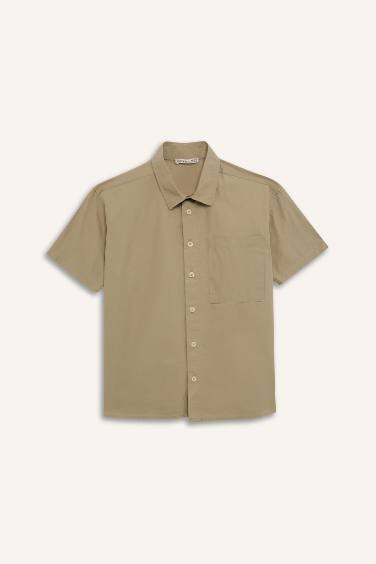 Boy Oversize Fit Polo Collar Parachute Shirt