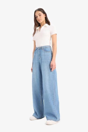 Wide Leg High Waist Long Soft Jeans