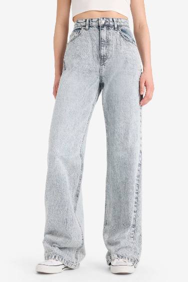 Wide Leg Jean Trousers