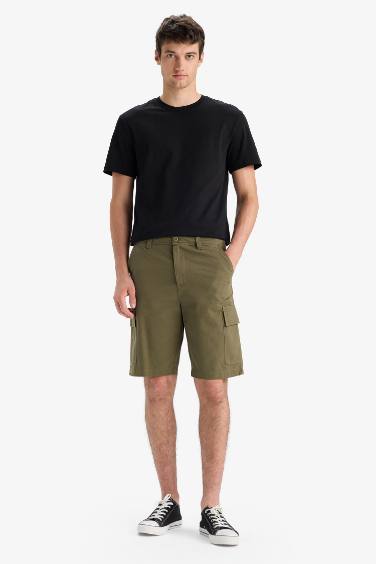 Cotton Regular Cargo Bermuda Shorts