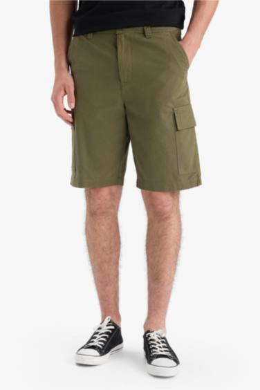 Cotton Regular Cargo Bermuda Shorts