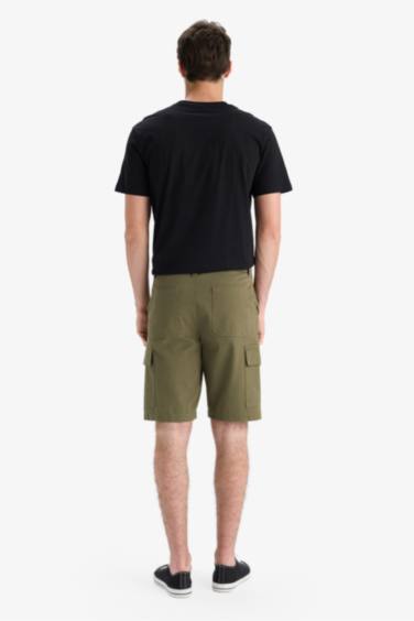 Regular Kargo Pamuklu Bermuda - Görsel 5