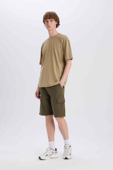 Cotton Regular Cargo Bermuda Shorts