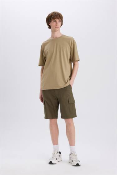 Cotton Regular Cargo Bermuda Shorts