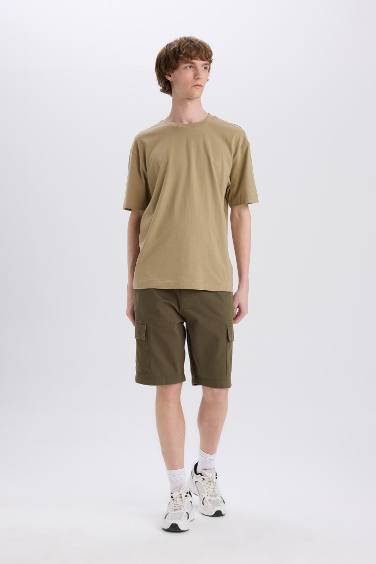Cotton Regular Cargo Bermuda Shorts