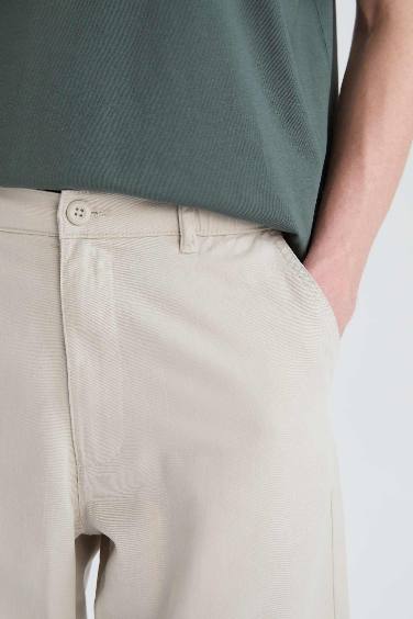 Регулярный Крой Хлопковые Шорты-Бермуды