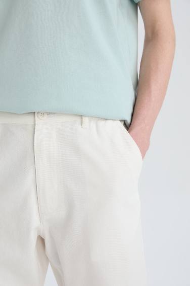 Регулярный Крой Хлопковые Шорты-Бермуды