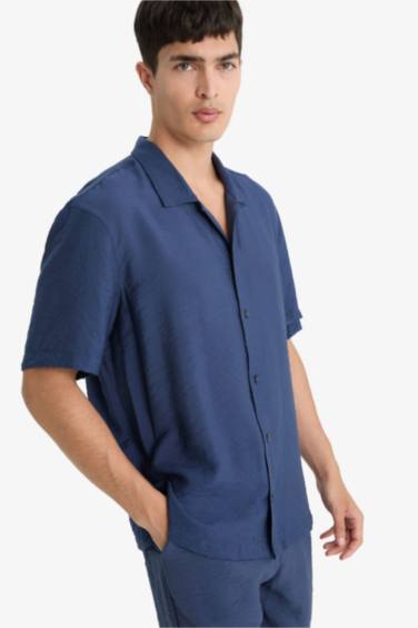 Relax Fit Polo Collar Short Sleeve Shirt