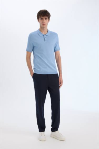 Футболка-поло стандартного кроя из трикотажа