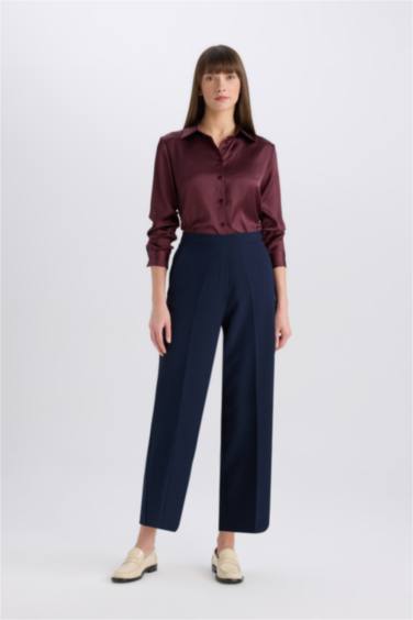 Regular Fit Saten Uzun Kollu Gömlek