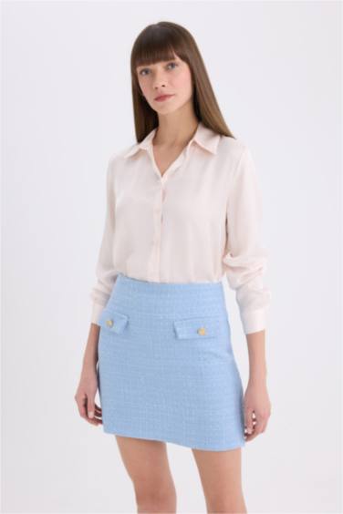 Regular Fit Saten Uzun Kollu Gömlek