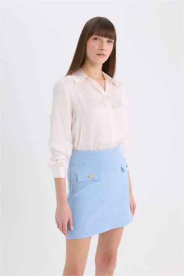 Regular Fit Saten Uzun Kollu Gömlek