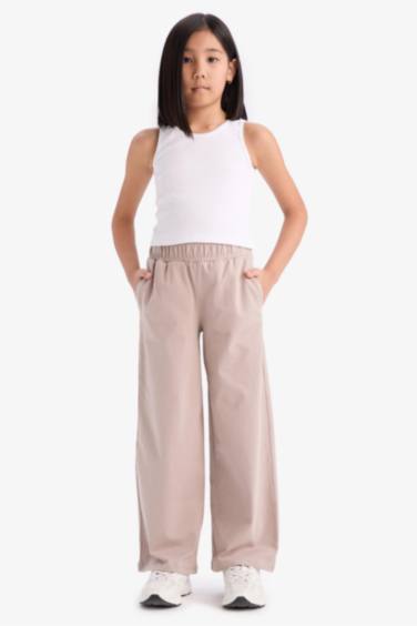 Pantalon large à taille élastique pour fille