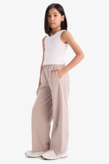 Pantalon large à taille élastique pour fille