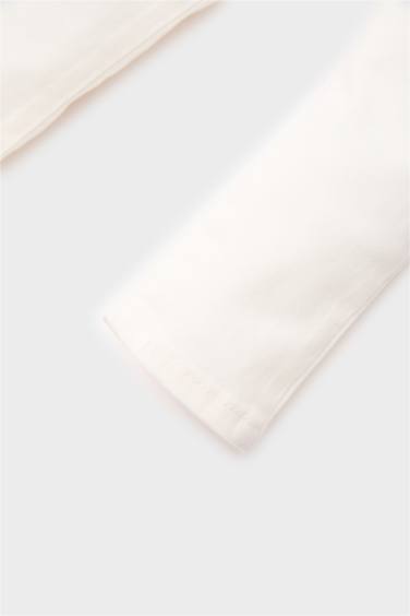 Erkek Bebek Basic Düz Beyaz Jean Pantolon