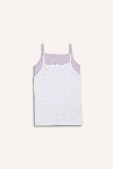 Girl Butterfly Patterned 2 Piece Undershirt