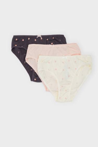 Girl Patterned 3 Piece Slip Panties