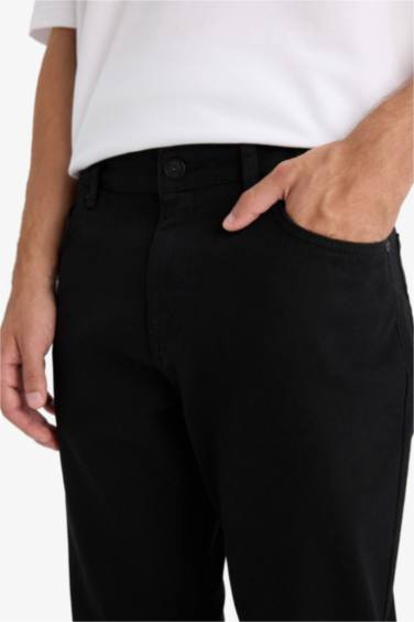 Sergio Regular Fit Normal Kalıp Normal Bel Boru Paça Siyah Jean Pantolon
