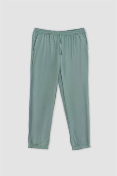 Jogger Fit Regular Waist Ankle Length Viscose Trousers