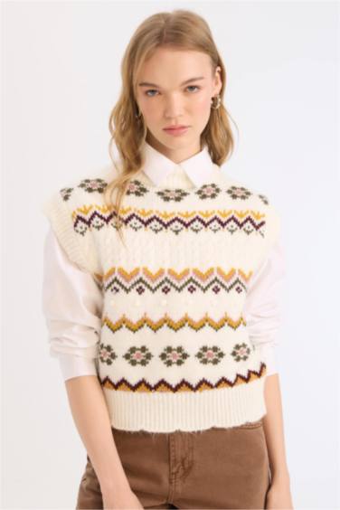 Coool Рождество үлкен пішім ұзартылған жаға трикотаж Жилет