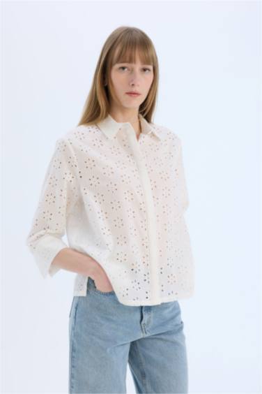 Рубашка с длинными рукавами с вышивкой