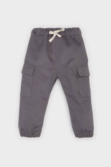 Baby Boy Elastic Waist Leg Gabardine Trousers