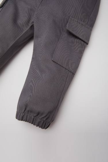 Pantalon cargo en gabardine avec poches pour bébé garçon