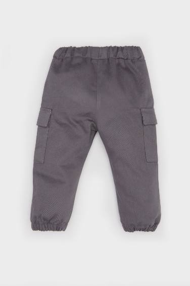 Pantalon cargo en gabardine avec poches pour bébé garçon