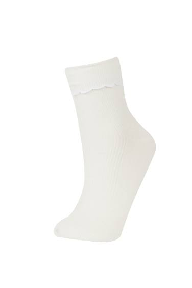 Женские два хлопковых длинных носка с бантом