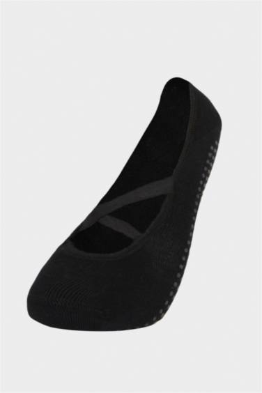 Lot de 2 paires de chaussettes de pilates en coton à semelle antidérapante pour femme