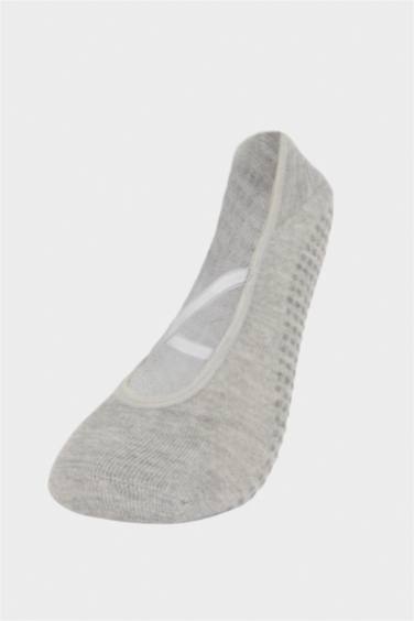 Lot de 2 paires de chaussettes de pilates en coton à semelle antidérapante pour femme