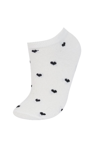 Lot de 3 paires de Chaussettes invisibles à motif cœurs en coton pour femme