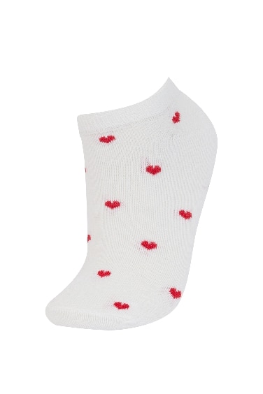 Lot de 3 paires de Chaussettes invisibles à motif cœurs en coton pour femme