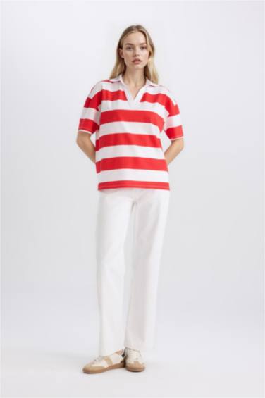 Relax Fıt Penye Kısa Kollu Polo Tişört - Görsel 2