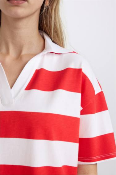 Relax Fıt Penye Kısa Kollu Polo Tişört - Görsel 5