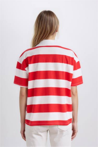 Relax Fıt Penye Kısa Kollu Polo Tişört - Görsel 6