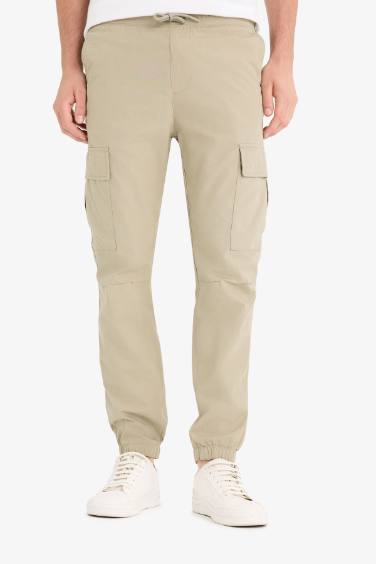 %100 Pamuk Regular Kargo Cepli Yazlık Jogger Paraşüt Pantolon