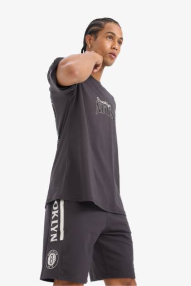 DeFactoFit NBA Brooklyn Nets Oversize Fit Back Printed T-Shirt