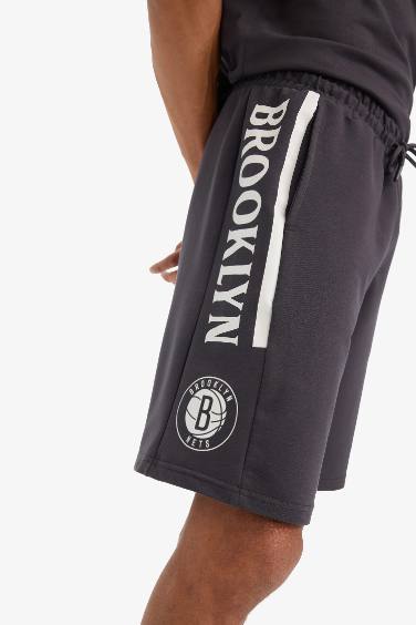 DeFactoFit NBA Brooklyn Nets Oversize Fit Crop Shorts