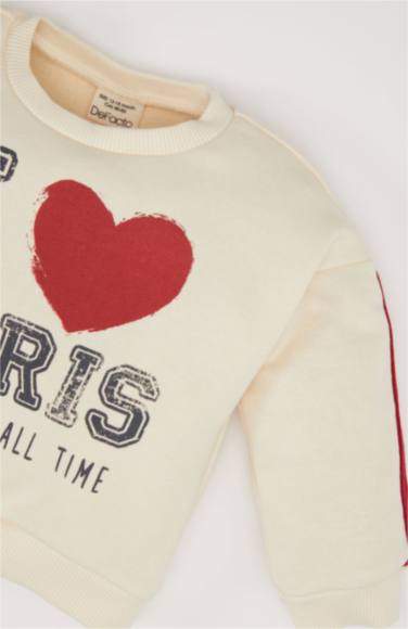 Ensemble bébé fille 2 pièces : sweatshirt imprimé à col rond et pantalon