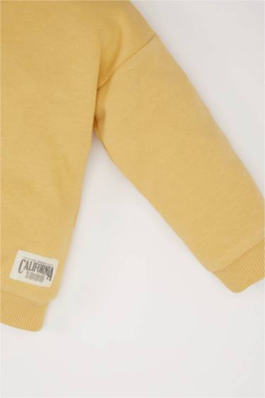 Kız Bebek 2'li Takım Dokuma Etiketli Sweatshirt Beli Lastikli Tayt