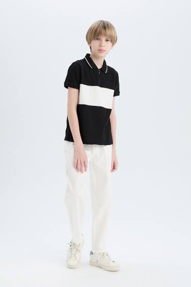 Boy Carrot Fit Standard Leg Gabardine Trousers