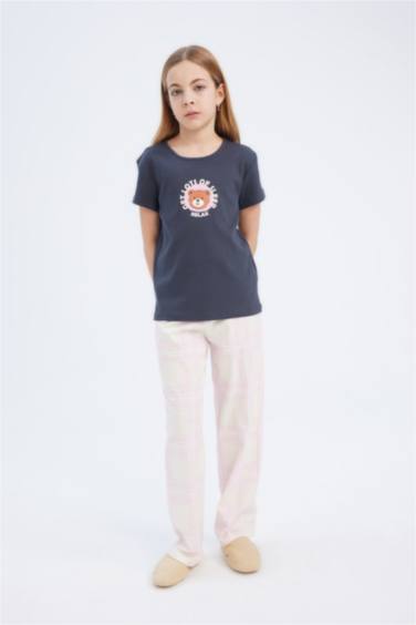 Пижамный комплект: Футболка и брюки с принтом для девочек