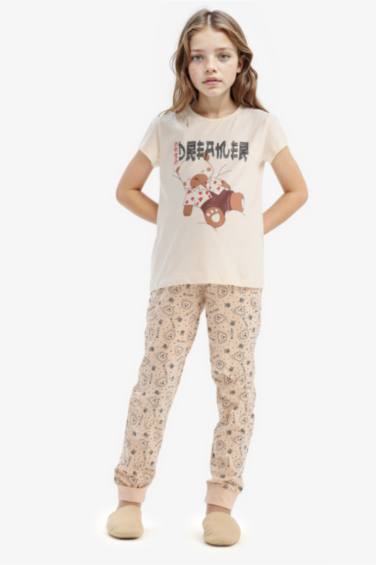 Girl Printed Top Bottom 2 Piece Pajama Set