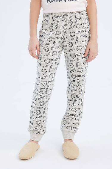 Pyjama avec t-shirt inprimé Garfield et pantalon à taille élastique pour fille