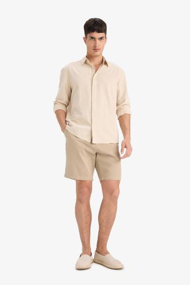 Regular Fit Textured Bermuda Shorts