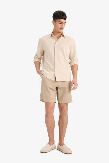 Regular Fit Textured Bermuda Shorts